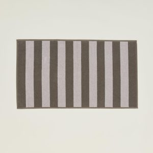 Bath Mats |   Simple Striped Terry Bath Mat – Light Grey/Dark Grey Bath Mats Bath Mats