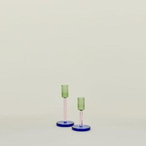 Candles + Tapers |   Color Block Candle Holder – Green/Pink Candles + Tapers Candles + Tapers