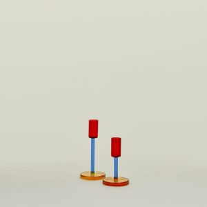 Candles + Tapers |   Color Block Candle Holder – Red/Blue Candles + Tapers Candles + Tapers