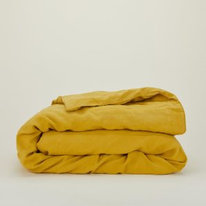 Duvets |   Simple Linen Duvet – Mustard Bed + Bath Duvets