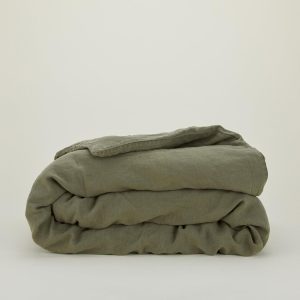 Duvets |   Simple Linen Duvet – Olive Bed + Bath Duvets