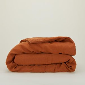 Duvets |   Simple Linen Duvet – Terracotta Bed + Bath Duvets