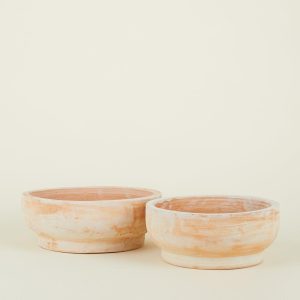 Garden + Patio |   Footed Bowl Planter – Terracotta Decor Garden + Patio