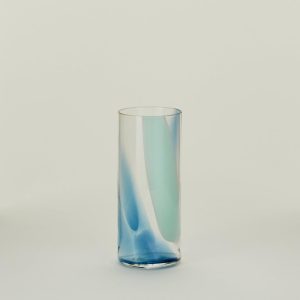 Glassware + Barware |   Blown Glass Highball – Peacock/Sky Dining Glassware + Barware