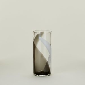 Glassware + Barware |   Blown Glass Highball – White/Grey Dining Glassware + Barware