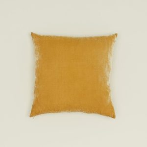 Pillows |   Reversible Velvet + Linen Pillow – Mustard Decor Mustard