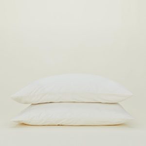 Pillows + Shams |   Essential Percale Pillowcases, Set of 2 – Ivory Bed + Bath Ivory