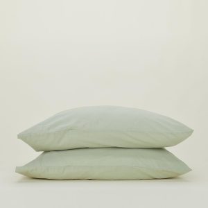 Pillows + Shams |   Essential Percale Pillowcases, Set of 2 – Sage Bed + Bath Pillows + Shams