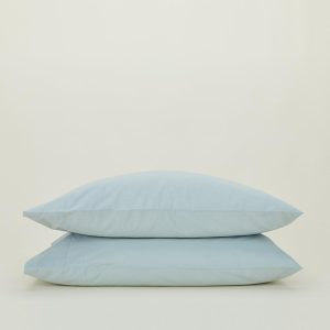 Pillows + Shams |   Essential Percale Pillowcases, Set of 2 – Sky Bed + Bath Pillows + Shams