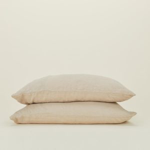 Pillows + Shams |   Simple Linen Pillowcases, Set of 2 – Flax Bed + Bath Flax