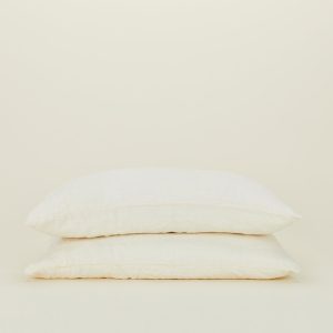 Pillows + Shams |   Simple Linen Pillowcases, Set of 2 – Ivory Bed + Bath Ivory