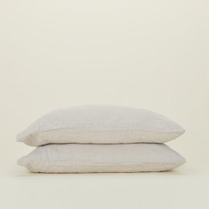 Pillows + Shams |   Simple Linen Pillowcases, Set of 2 – Light Grey Bed + Bath Light Grey