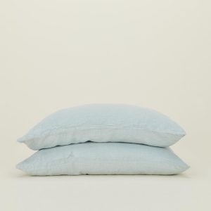 Pillows + Shams |   Simple Linen Pillowcases, Set of 2 – Sky Bed + Bath Pillows + Shams