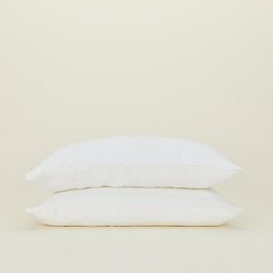 Pillows + Shams |   Simple Linen Pillowcases, Set of 2 – White Bed + Bath Pillows + Shams