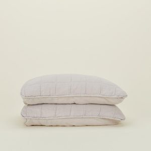 Pillows + Shams |   Simple Linen Quilted Shams, Set of 2 – Light Grey Bed + Bath Light Grey