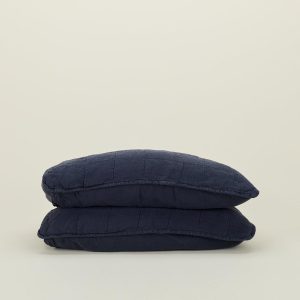 Pillows + Shams |   Simple Linen Quilted Shams, Set of 2 – Navy Bed + Bath Navy