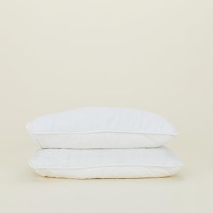 Pillows + Shams |   Simple Linen Quilted Shams, Set of 2 – White Bed + Bath Pillows + Shams