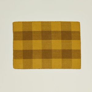 Rugs + Mats |   Simple Plaid Rug – Mustard/Bronze Decor Mustard/Bronze