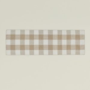 Rugs + Mats |   Simple Plaid Runner – Ivory/Flax Decor Ivory/Flax