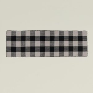 Rugs + Mats |   Simple Plaid Runner – Light Grey/Black Decor Light Grey/Black