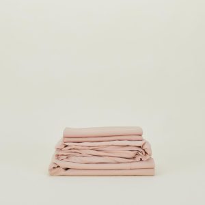 Sheets |   Essential Percale Sheet Set – Blush Bed + Bath Blush