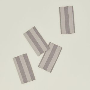 Table Linens |   Essential Striped Dinner Napkin, Set of 4 – Light Grey/Dark Grey Dining Light Grey/Dark Grey