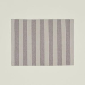 Table Linens |   Essential Striped Placemat, Set of 4 – Light Grey/Dark Grey Dining Light Grey/Dark Grey