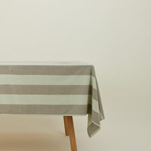 Table Linens |   Essential Striped Tablecloth – Sage/Olive Dining Sage/Olive