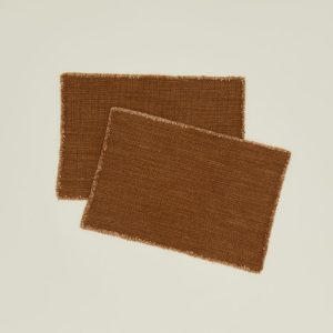 Table Linens |   Jasper Placemat, Set of 2 – Ginger Linen Wool Dining Ginger Linen Wool