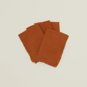 Table Linens |   Simple Linen Napkin – Terracotta Dining Table Linens