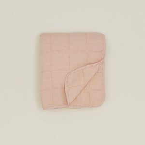 Throws |   Simple Linen Quilted Throw – Blush Decor Blush