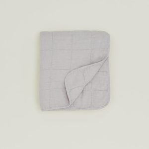 Throws |   Simple Linen Quilted Throw – Light Grey Decor Light Grey