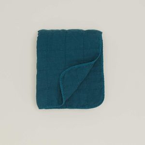 Throws |   Simple Linen Quilted Throw – Peacock Decor Peacock