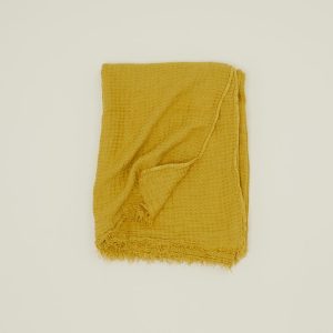 Throws |   Simple Linen Throw – Mustard Decor Mustard