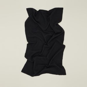 Towels |   Simple Waffle Towel – Black Bed + Bath Black