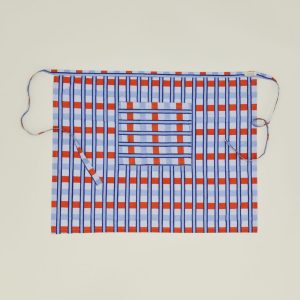 Towels, Trivets + Textiles |   Block Printed Cafe Apron – Block Printed Blue Plaid Kitchen Block Printed Blue Plaid