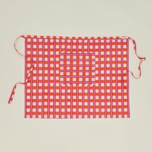 Towels, Trivets + Textiles |   Block Printed Cafe Apron – Block Printed Red Plaid Kitchen Block Printed Red Plaid