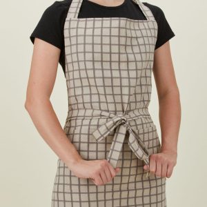 Towels, Trivets + Textiles |   Essential Check Apron – Light Grey/Dark Grey Kitchen Light Grey/Dark Grey