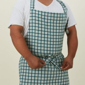 Towels, Trivets + Textiles |   Essential Check Apron – Sky/Peacock Kitchen Sky/Peacock