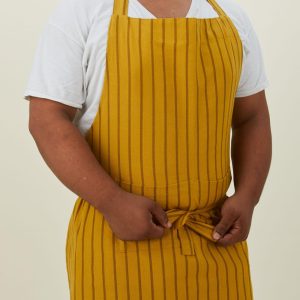 Towels, Trivets + Textiles |   Essential Striped Apron – Mustard/Bronze Kitchen Mustard/Bronze