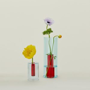 Vases + Bowls |   Reversible Glass Vase – Red/Blue Decor Red/Blue