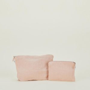 Bath Accessories |   Simple Linen Zipper Pouch – Blush Bath Accessories Bath Accessories