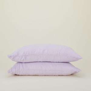 Pillows + Shams |   Simple Linen Pillowcases, Set of 2 – Lilac Bed + Bath Lilac