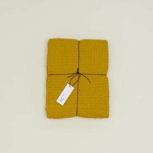 Shower Curtains |   Simple Waffle Shower Curtain – Mustard Bed + Bath Mustard