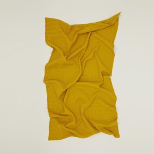 Towels |   Simple Waffle Towel – Mustard Bed + Bath Mustard