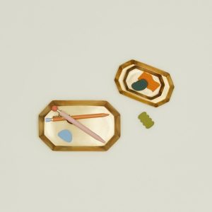 Trays + Catch-Alls |   Brass Octagonal Tray Decor Trays + Catch-Alls