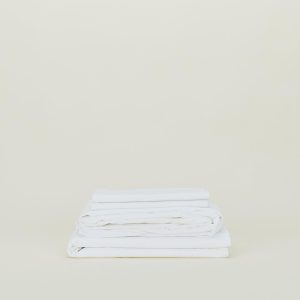 Sheets |   Essential Percale Sheet Set – White Bed + Bath Sheets