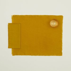 Table Linens |   Essential Cotton Placemats, Set of 4 – Mustard Dining Mustard