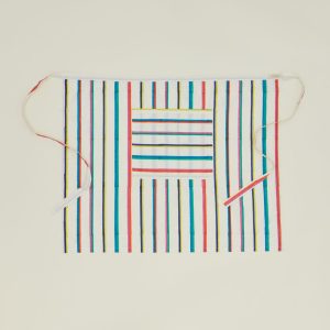 Towels, Trivets + Textiles |   Block Printed Cafe Apron – Block Printed Multi Stripe Kitchen Block Printed Multi Stripe